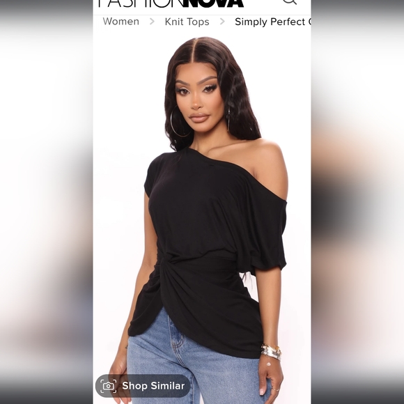 2 Black Fashion Nova Tops NWT 1X - Picture 2 of 4